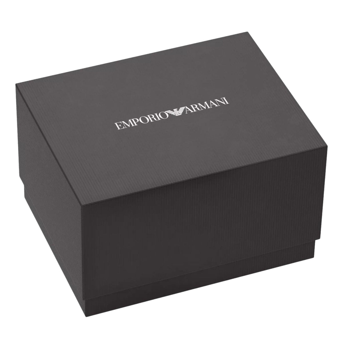 Emporio Armani watch gift box in black with embossed logo