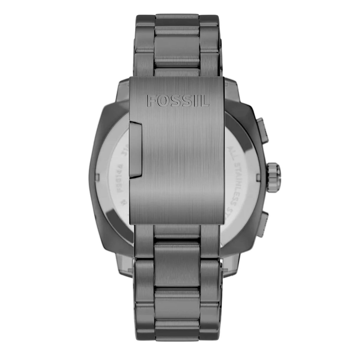 Fossil Machine FS6160 steel link bracelet and closed clasp back view