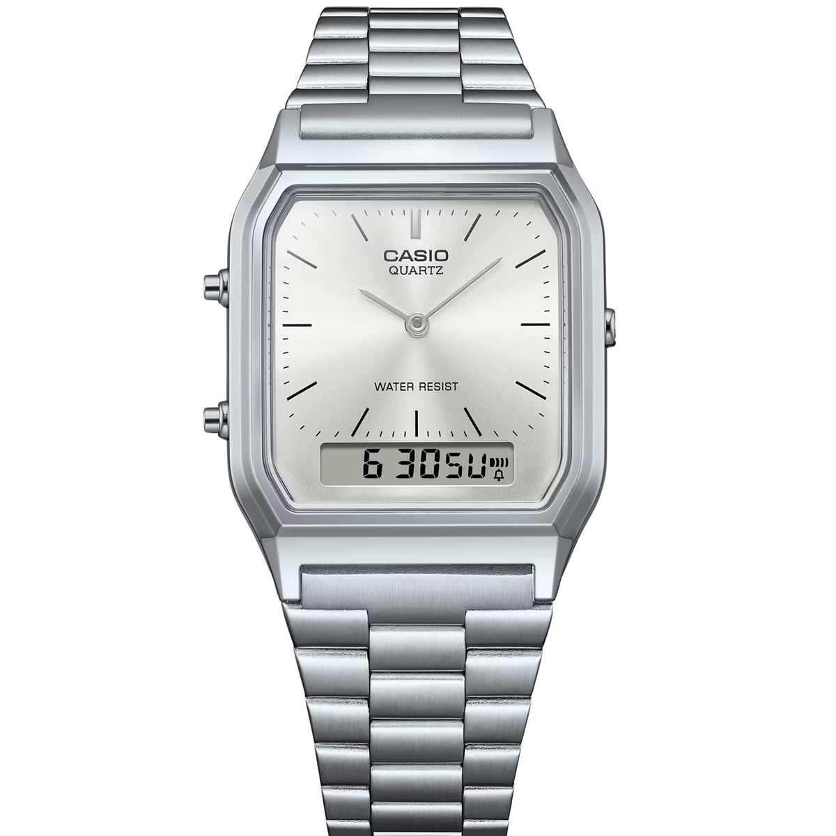 Casio Vintage Quartz Silver Dial Steel Strap Watch AQ-230A-7AMQYES