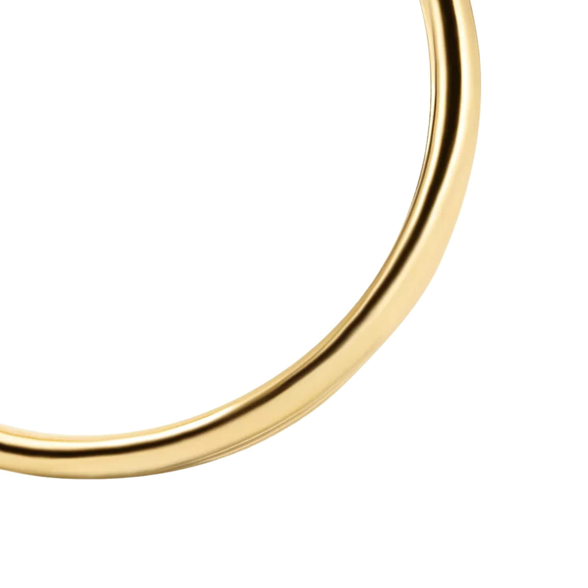 Gold-tone ring band close-up with smooth inner curve