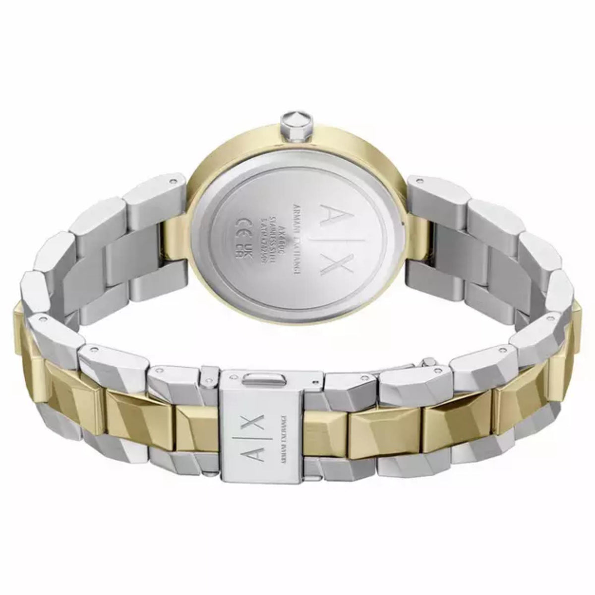 Armani Exchange Audora AX4406 stainless steel caseback view
