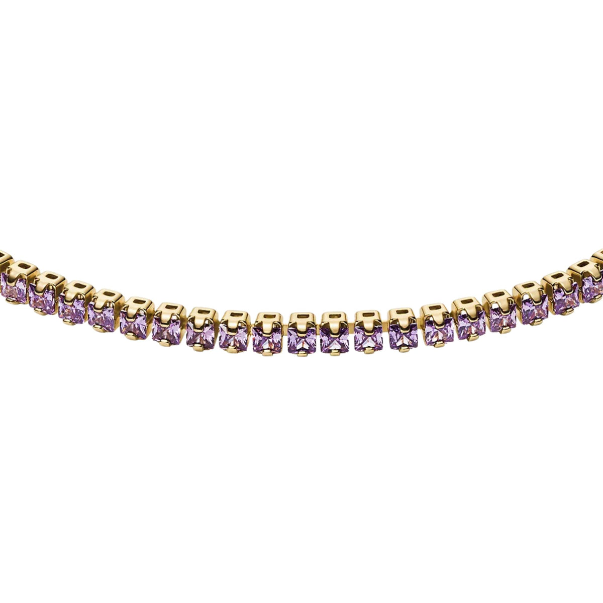 Fossil Ellis Pavé Glitz amethyst-tone gold-tone brass tennis chain bracelet