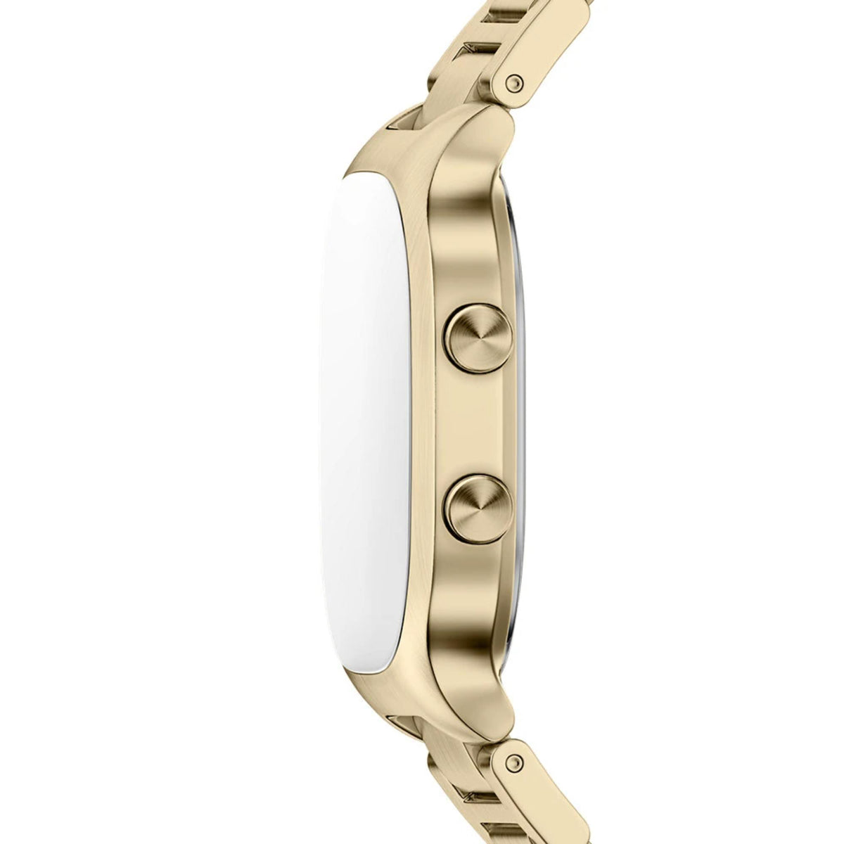 Side Profile Showing Gold-Tone Case and Pushers on Skagen Mellem SKW6949