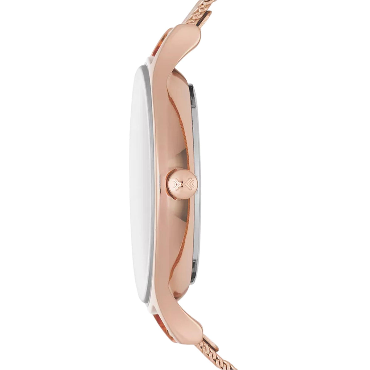 Skagen Anita Lille SKW2151 rose gold steel case and crown side profile view
