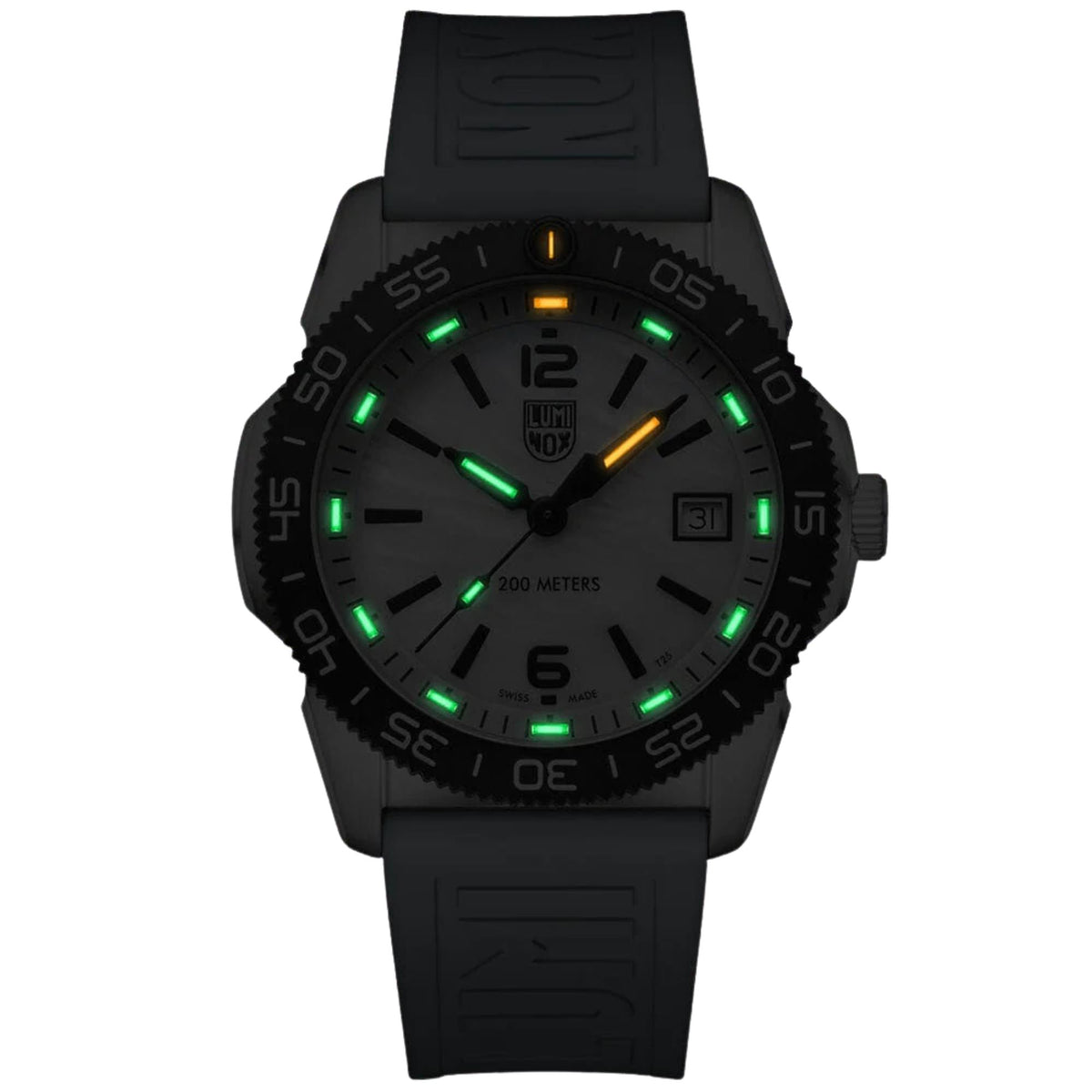 Luminox Pacific Diver XS.3124M dark studio illumination front view