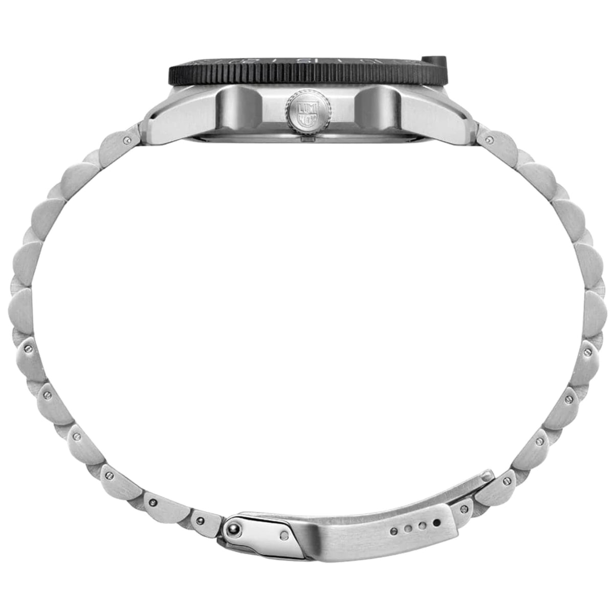 Steel diver watch bracelet with clasp and end links