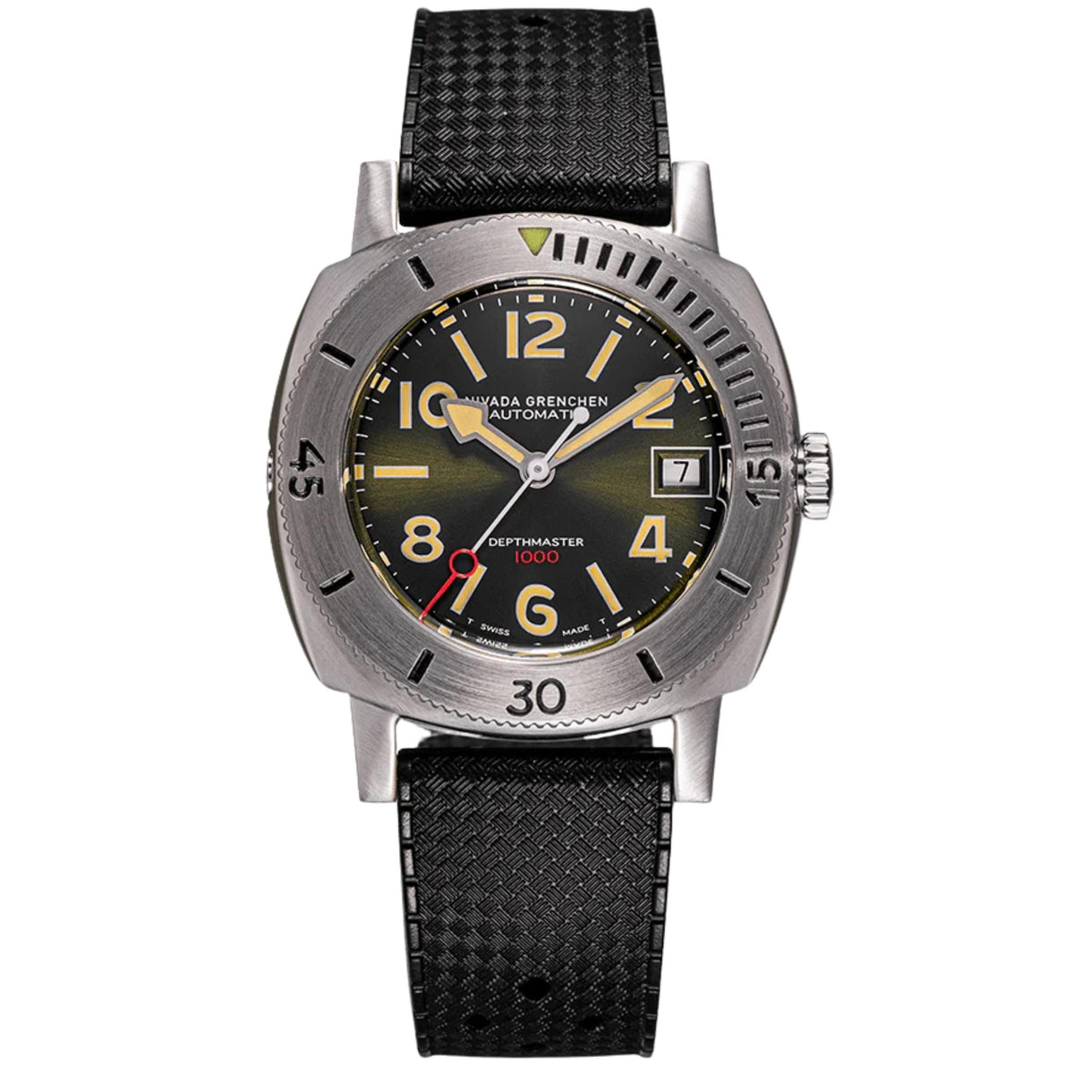 Nivada Grenchen Depthmaster 39mm 14103A01 green dial front view