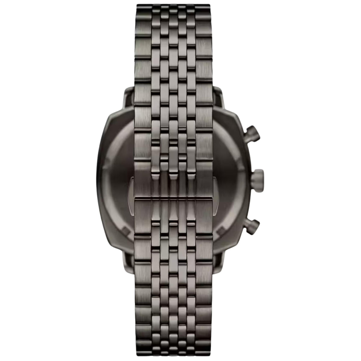 Stainless steel watch case and link bracelet with side pushers