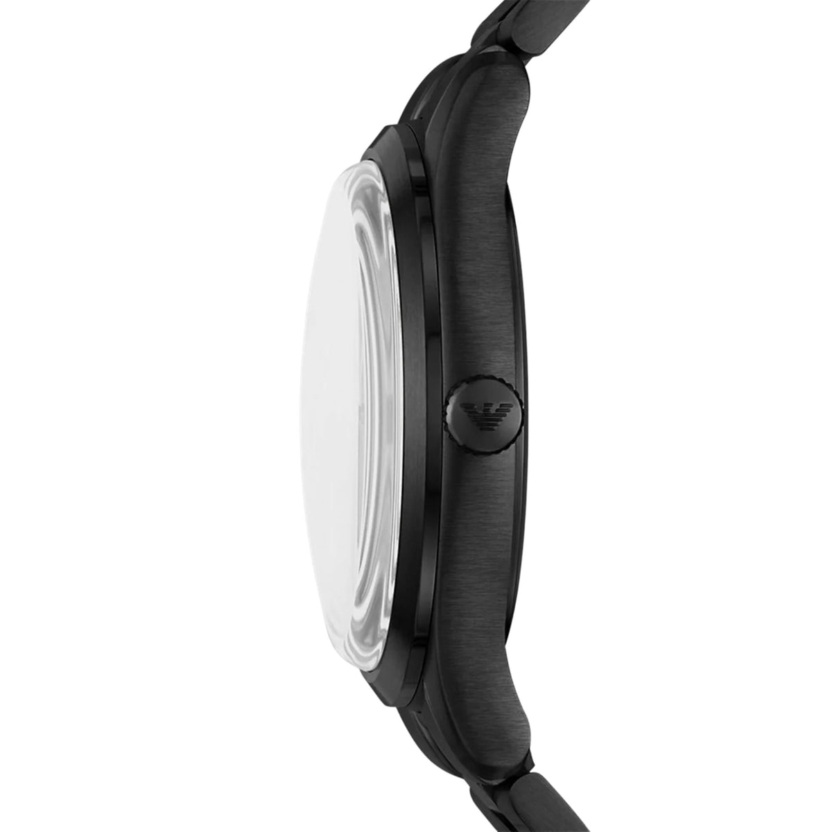 Emporio Armani Dario AR11736 side profile and engraved crown detail