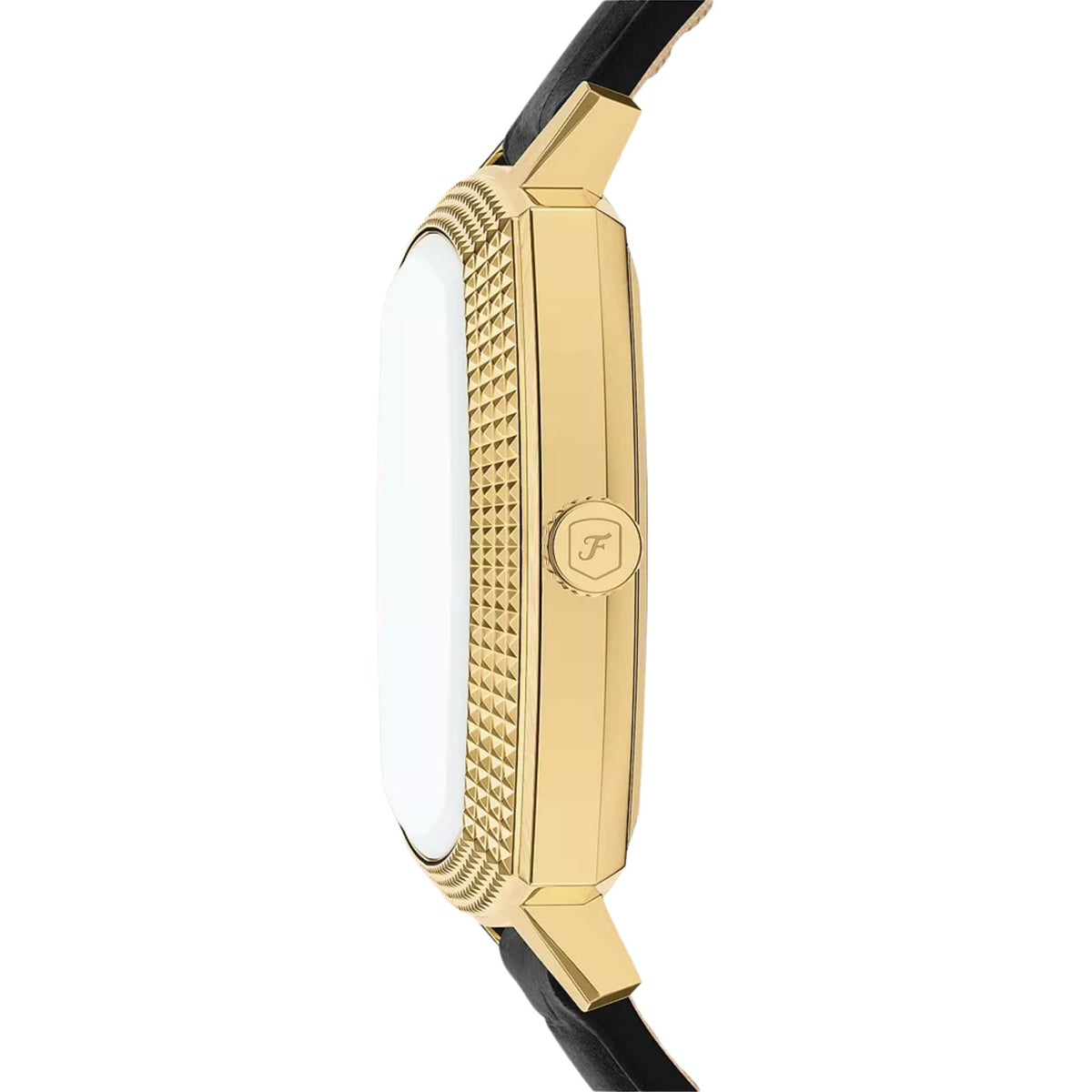 Fossil Machine x Nick Jonas LE1214 gold case side profile and crown view