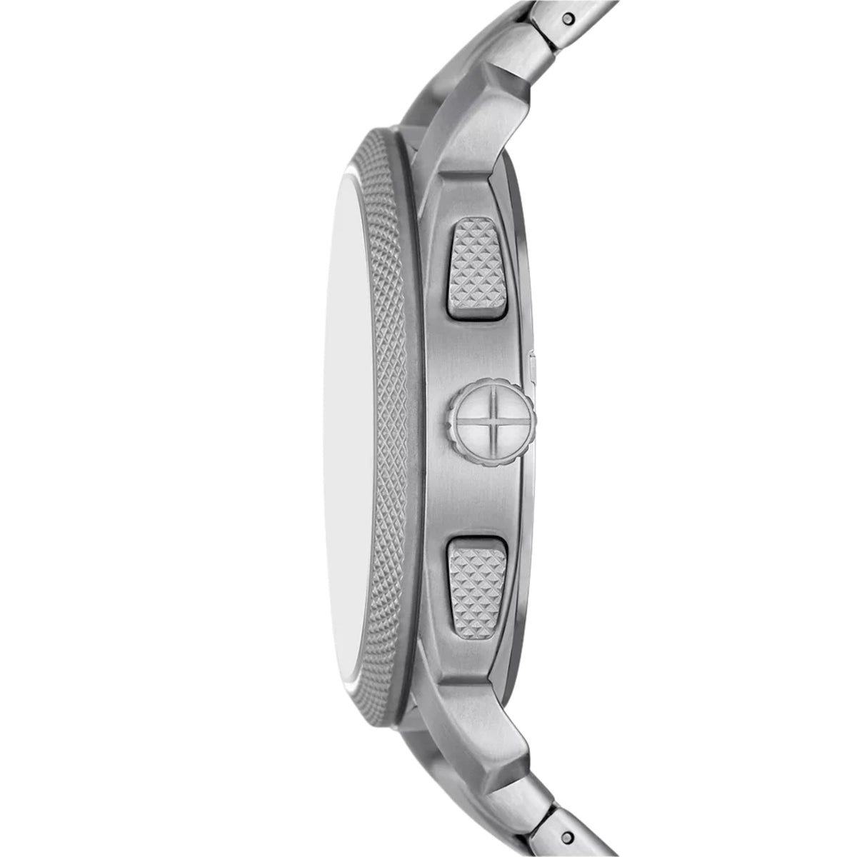 Fossil Machine FS6096 side profile view showing crown and chronograph pushers