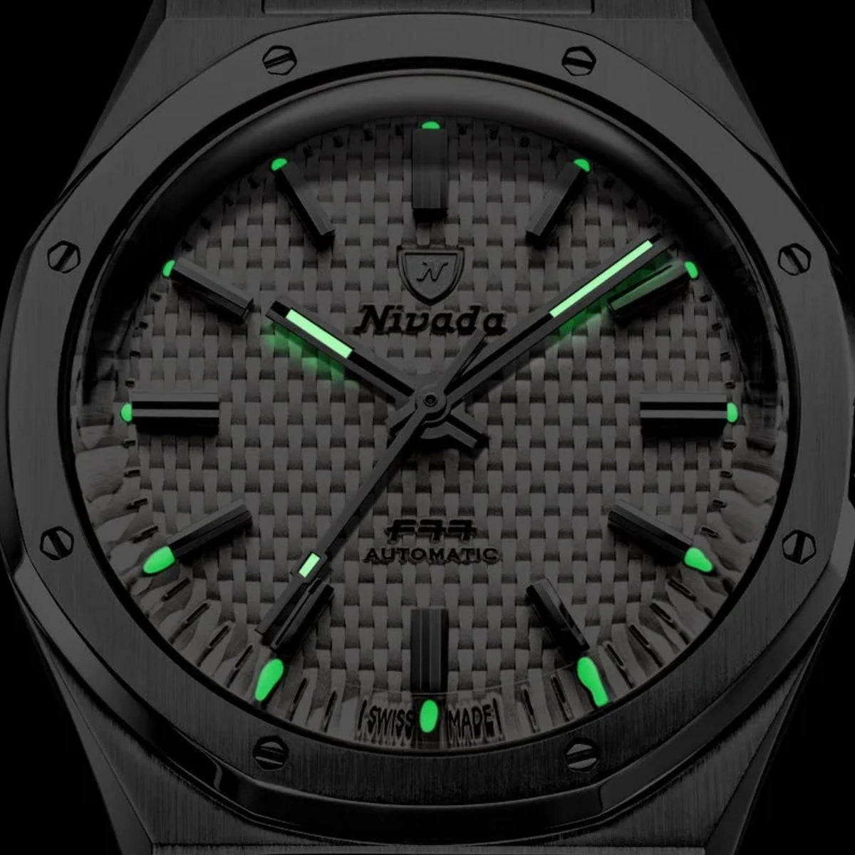 Nivada Grenchen F77 MK2 38mm White Dial Rubber Mens Automatic Watch 68046A77-DR