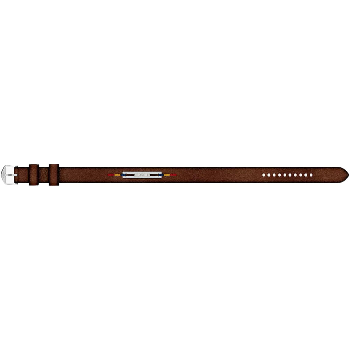Fossil Everett Topstitch 260mm Brown Leather Strap Mens Bracelet JF05025040