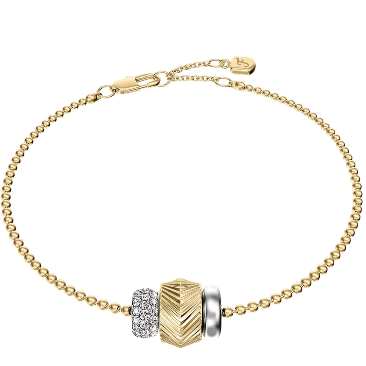 Fossil Harlow Rondelles 165.1mm Two-Tone Steel Station Ladies Bracelet JF04995998