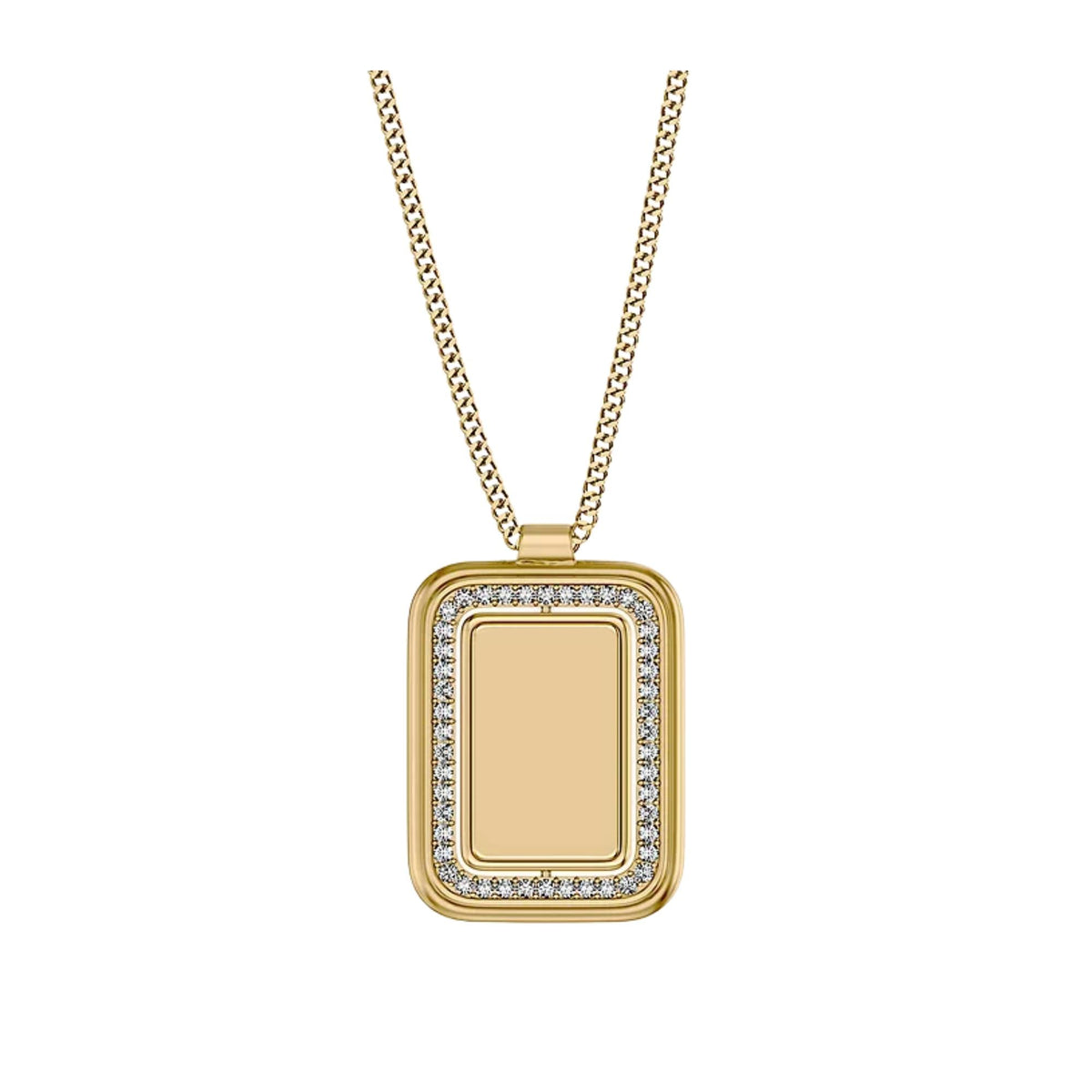Fossil Raquel Glitz 660mm White Mother of Pearl Spinning Pendant Ladies Necklace JF04996710