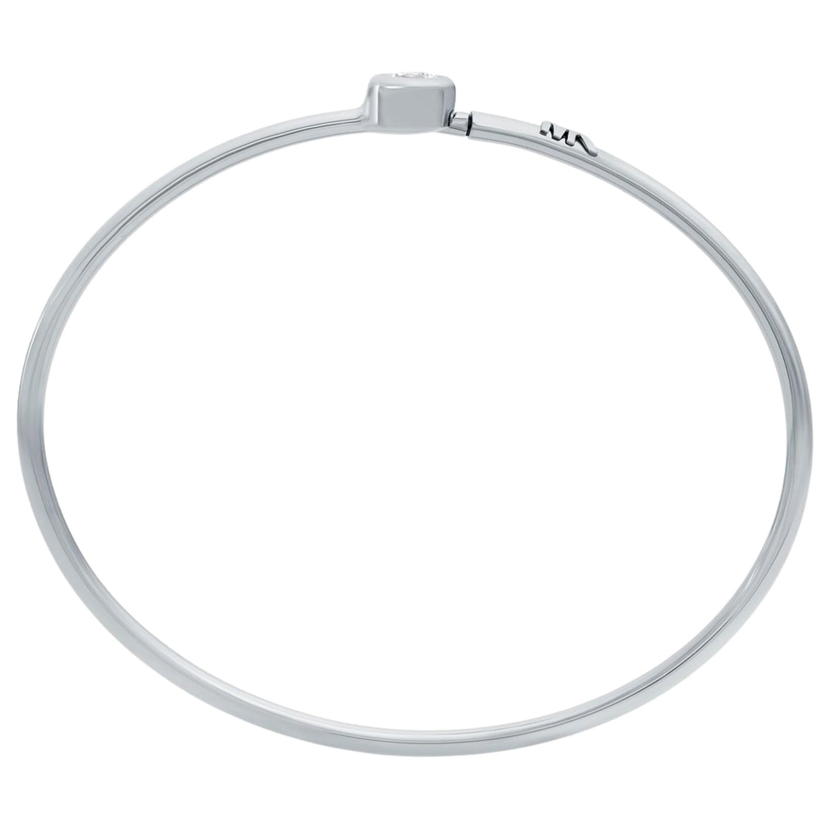 Michael Kors MK Logo 170mm Silver Round Stone Ladies Bangle Bracelet MKJ8656040