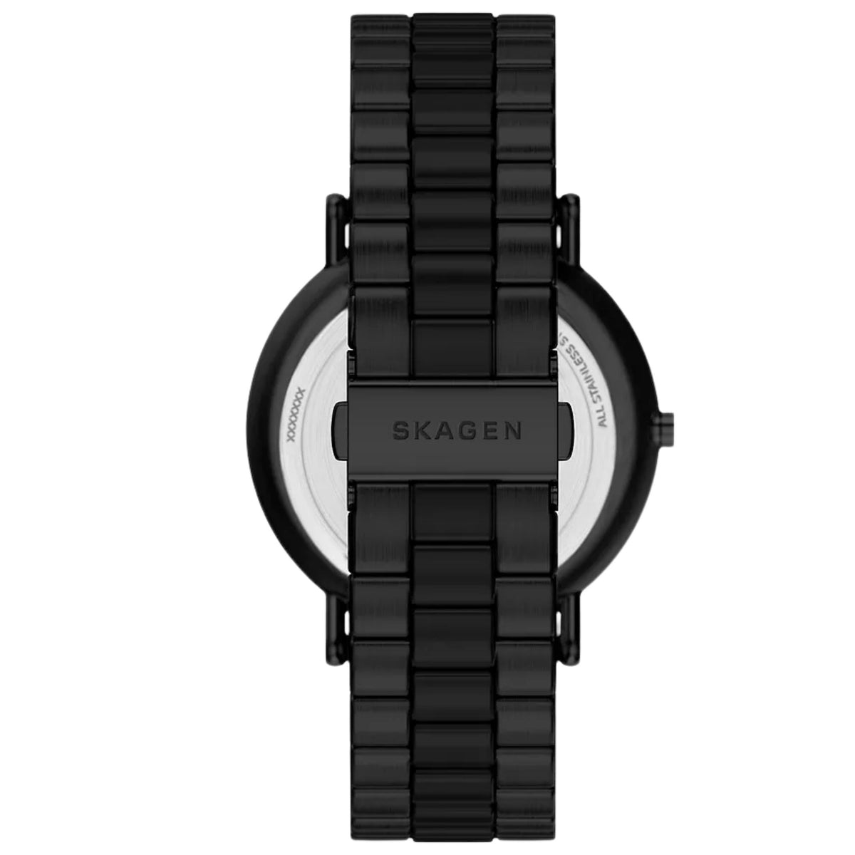 Skagen Signatur SKW6952 rear perspective highlighting steel bracelet strap with clasp closure and case back details