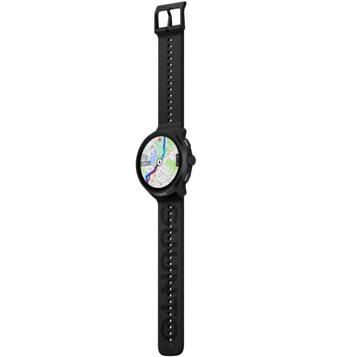 Suunto Run 2 SS051723000 full vertical view displaying map interface, casing, and embossed strap design