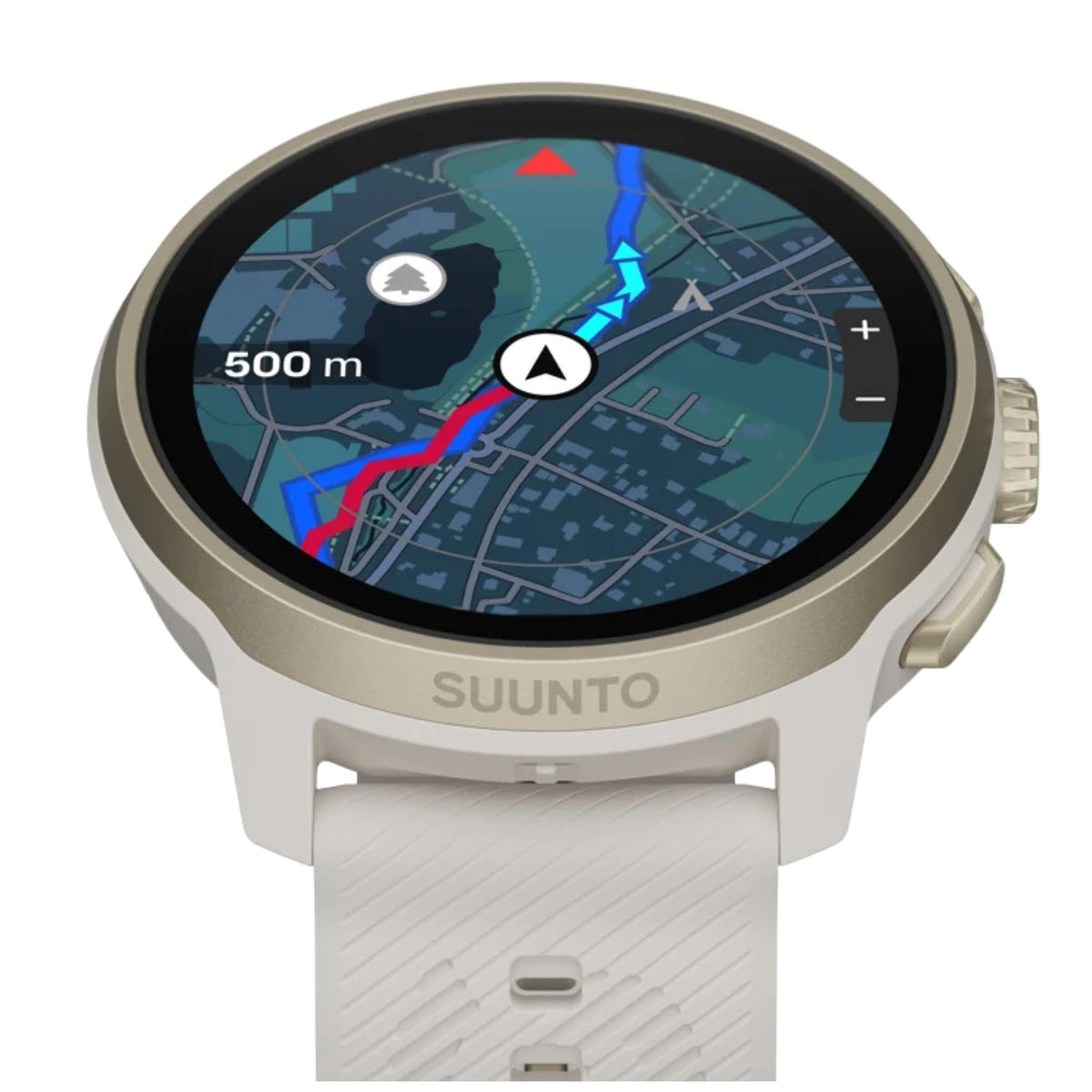 Suunto Run 2 SS051640000 angled close-up view displaying topographic map and navigation on digital screen