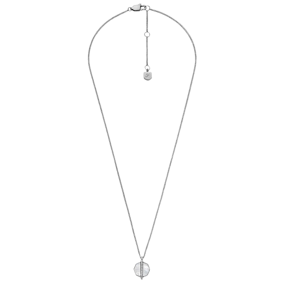 Fossil Merrit Timeless 406.4mm Mother of Pearl Steel Ladies Necklace JF04909040