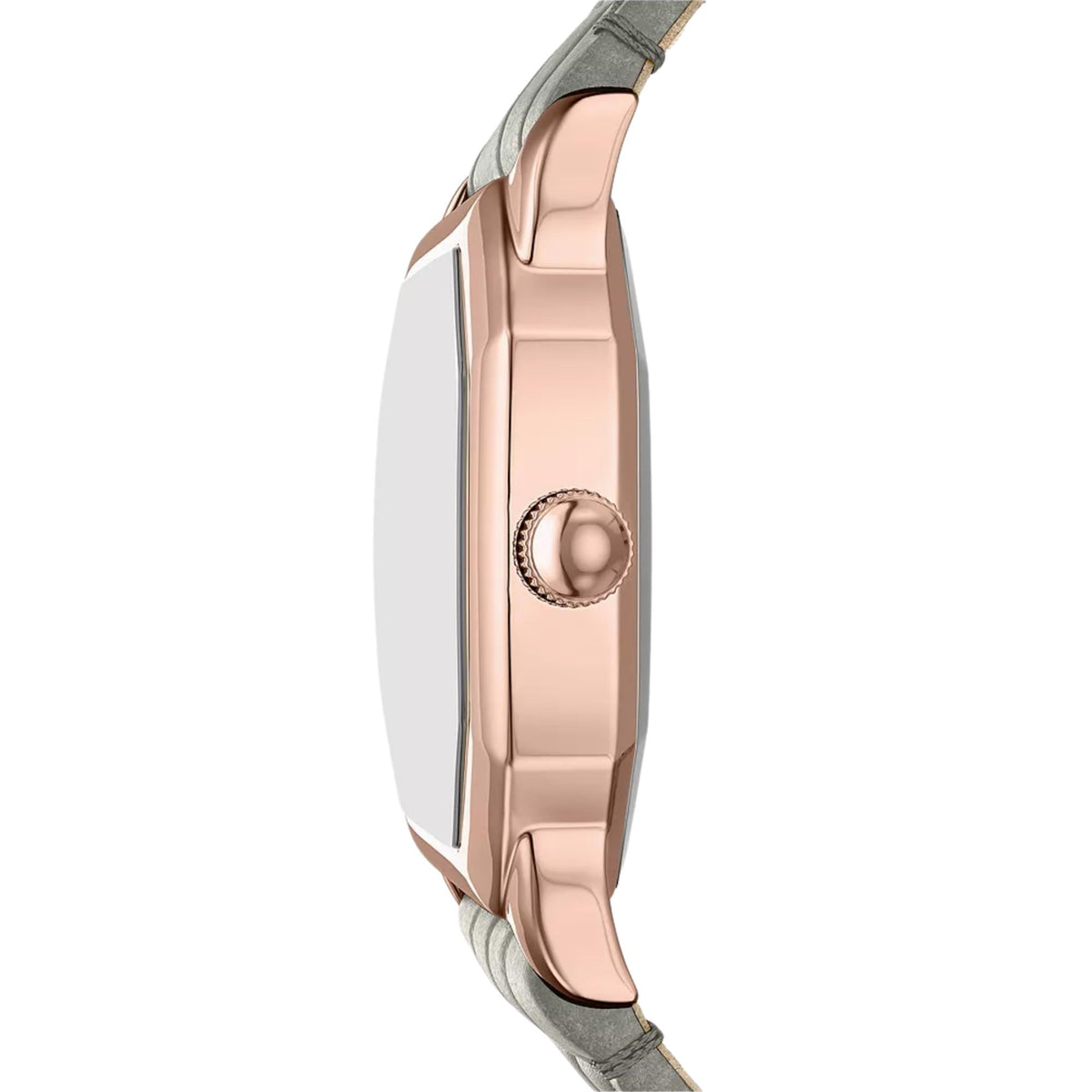 Fossil Harlow ES5435 side profile showing smooth crown with slim case edge