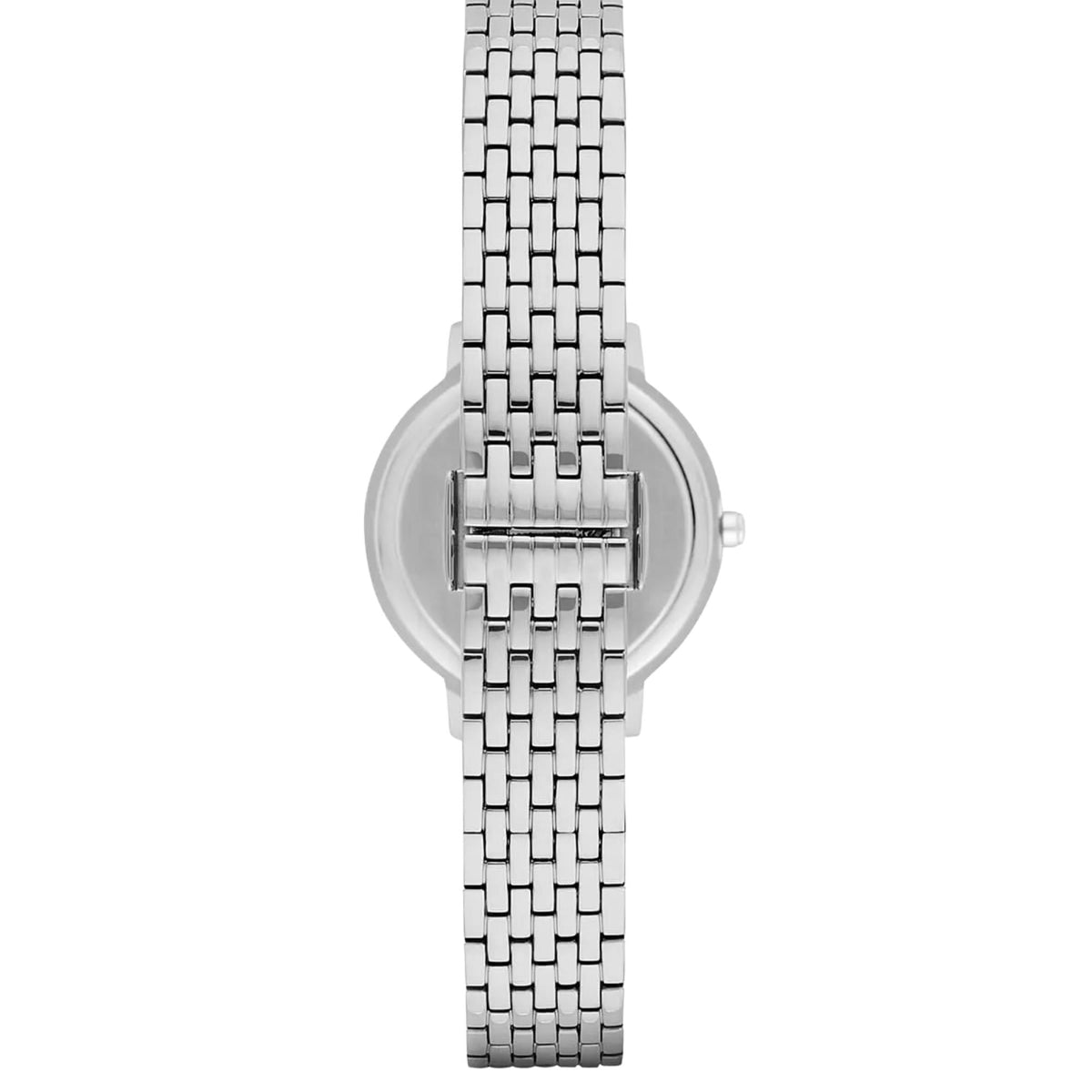 Emporio Armani Kappa AR2511 direct back view highlighting closed steel deployment clasp and bracelet