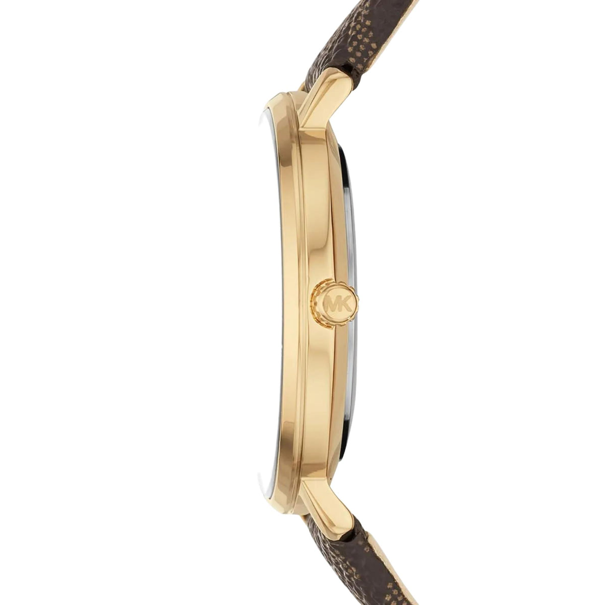 Michael Kors Pyper 38mm Silver Dial Yellow Gold-Tone Steel Leather Ladies Quartz Watch MK2857