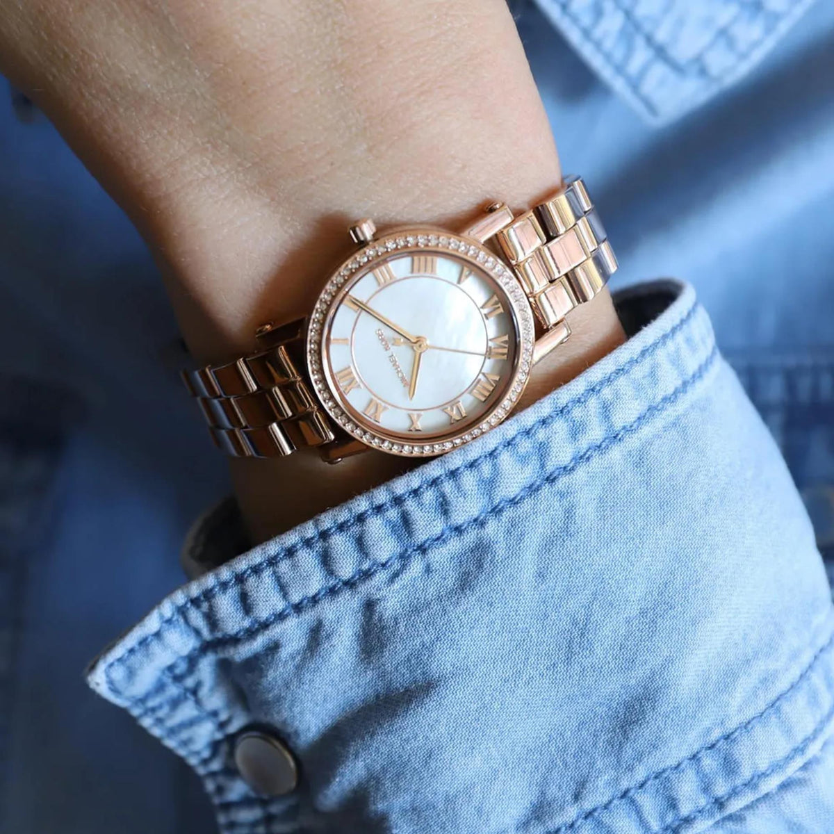 Michael Kors Norie 28mm Mother of Pearl Dial Rose Gold-Tone Steel Ladies Quartz Watch MK3558