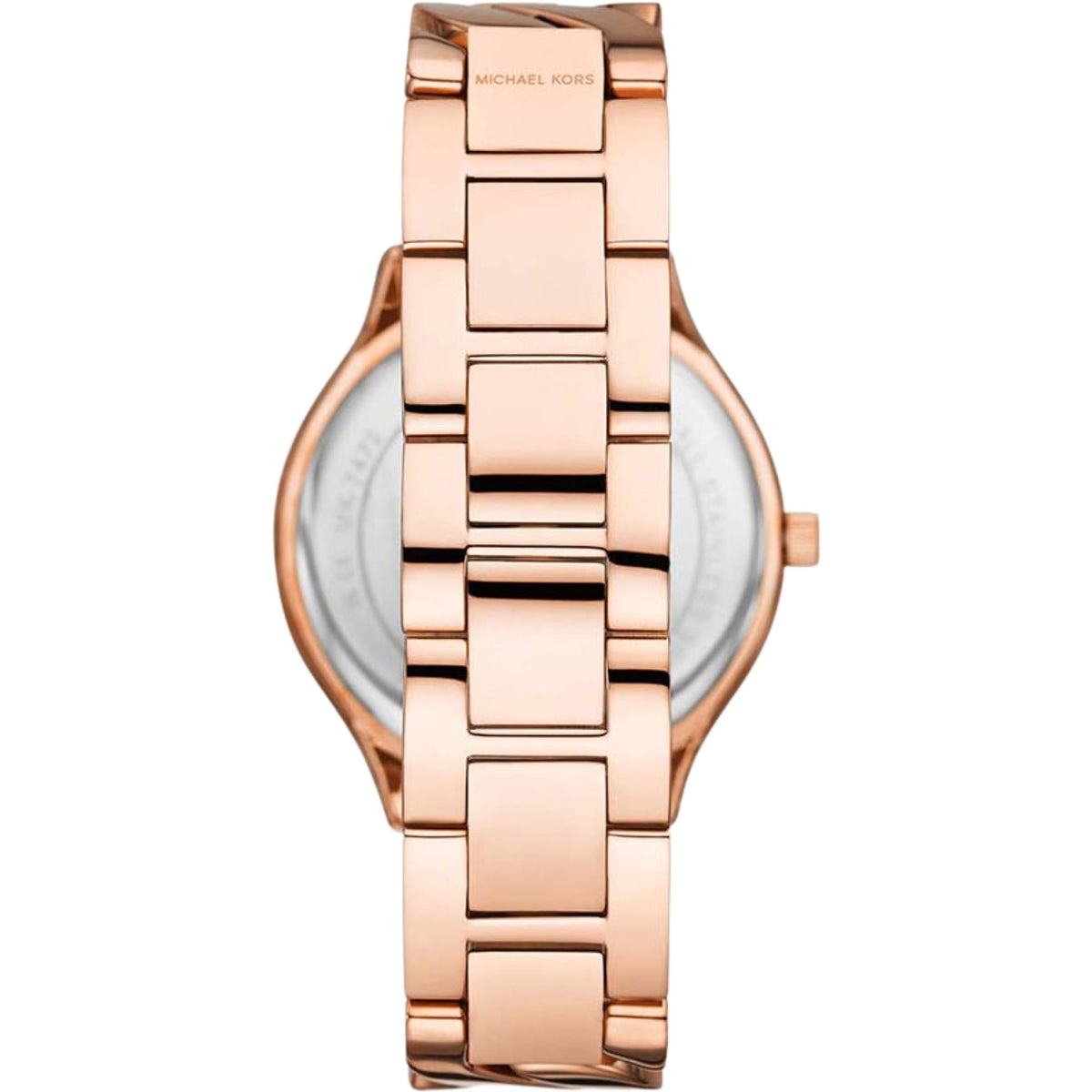 Michael Kors Slim Runway 38mm White Dial Rose Gold-Tone Steel Ladies Quartz Watch MK7473