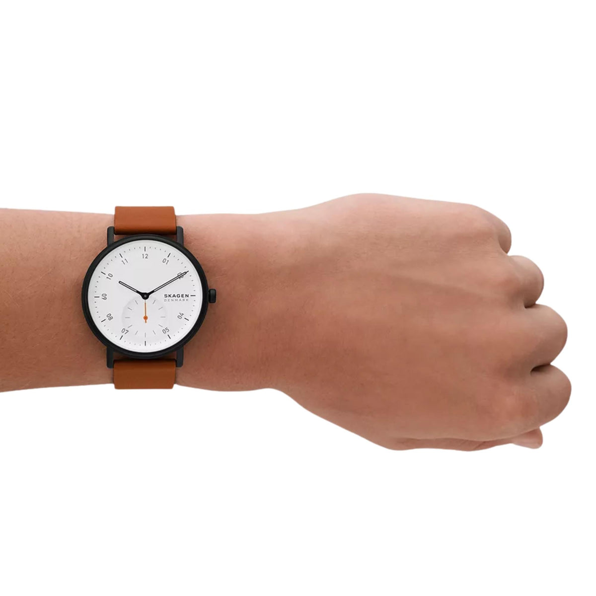 Skagen Kuppel 44mm White Dial Leather Mens Quartz Watch SKW6889