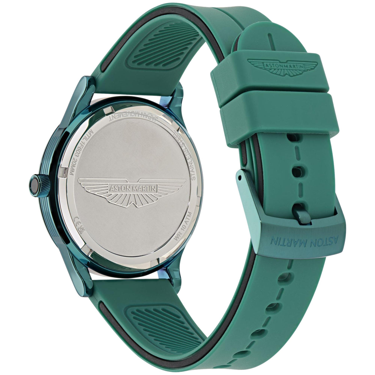 Aston Martin Icon SLS 40mm Small Seconds Green Dial Silicone Mens Quartz Watch MTIL1F603