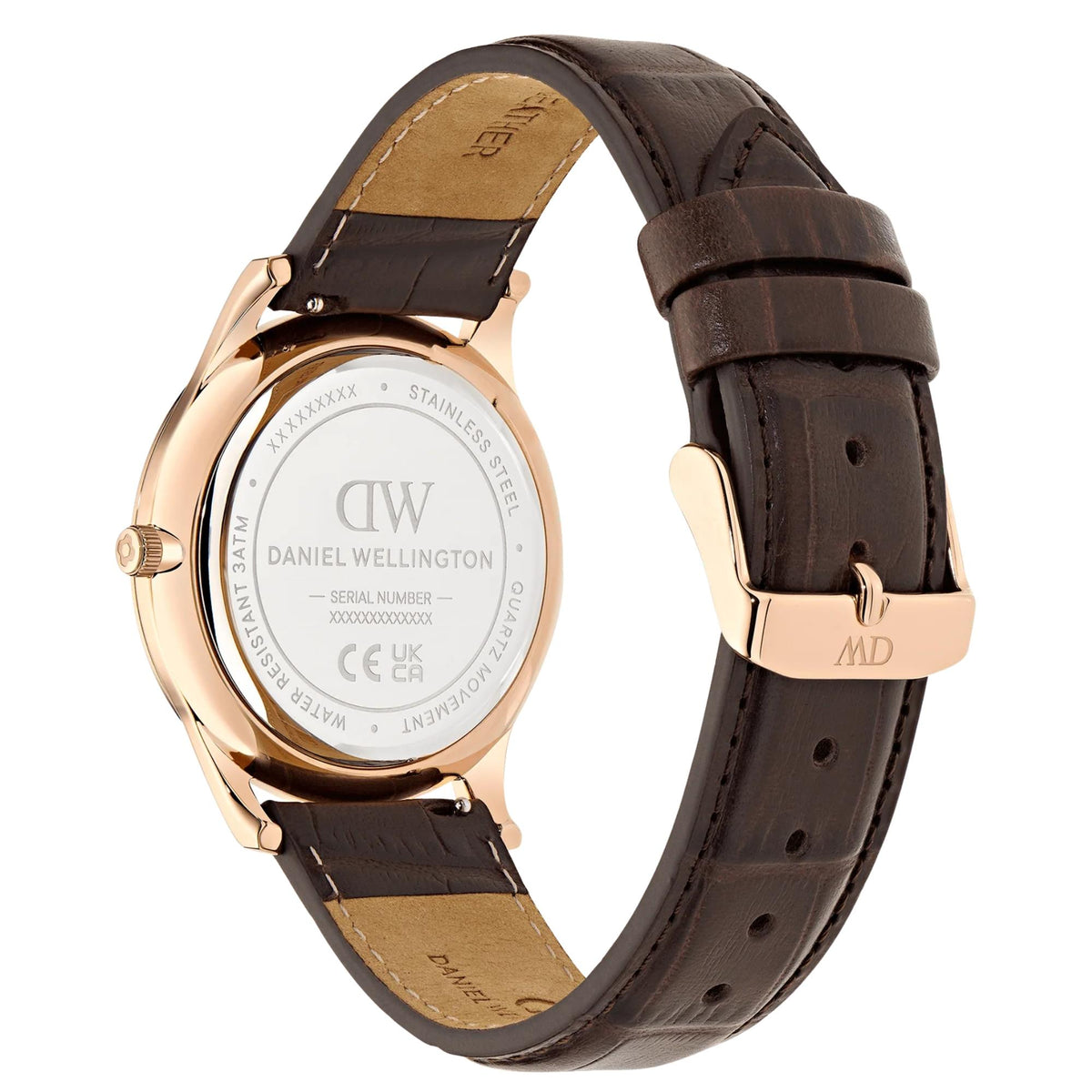 Daniel Wellington Pathfinder 39mm GMT White Dial Rose Gold-Tone Steel Leather Mens Quartz Watch DW00100984