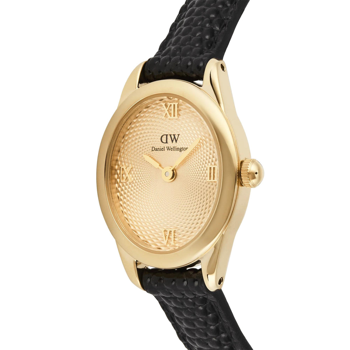 Daniel Wellington Ophelia Mini 22mm Gold Dial Yellow Gold-Tone Steel Leather Ladies Quartz Watch DW00100897