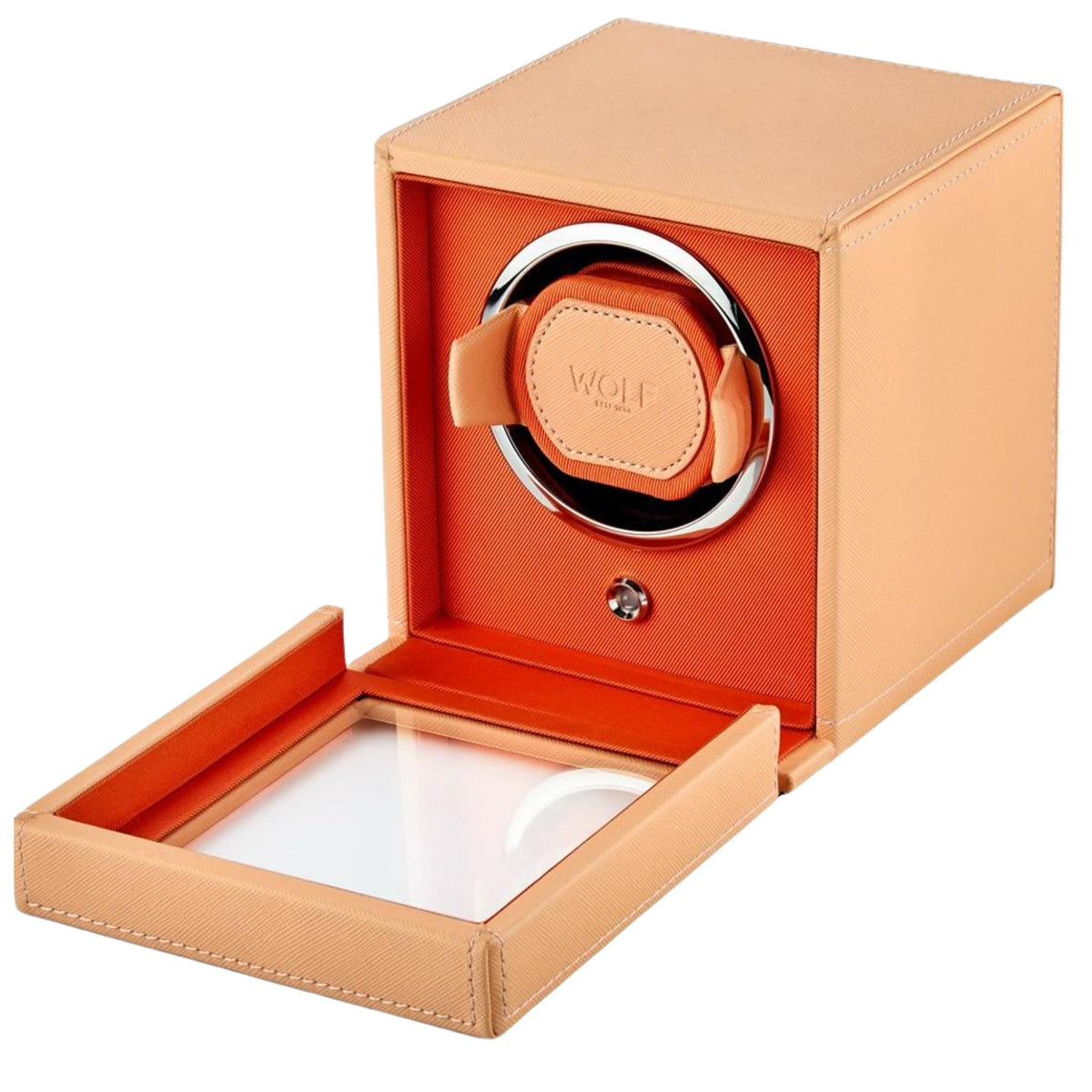 WOLF Cub Seltzer Peach Single Watch Winder with Cover 461162