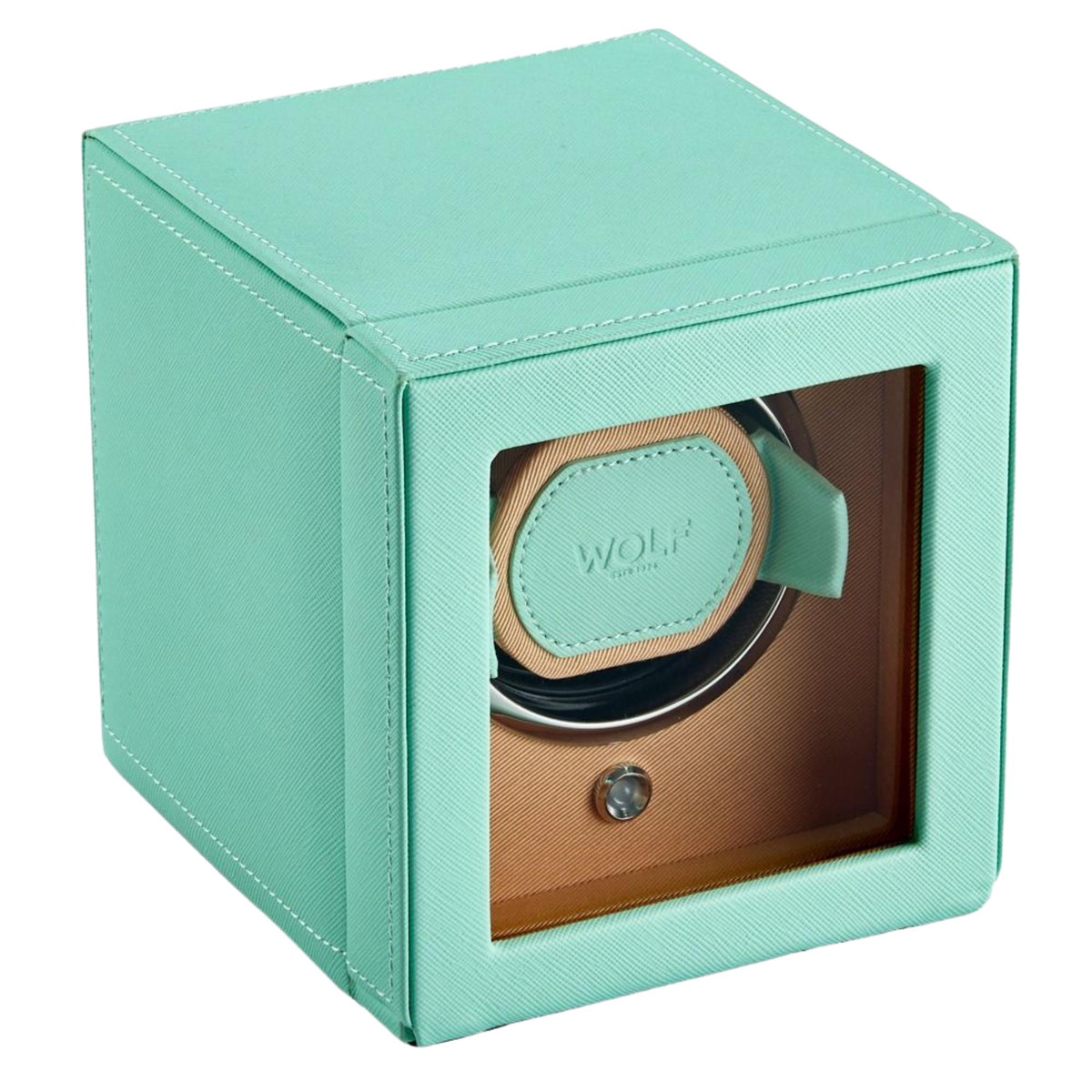 WOLF Cub Seltzer Mint Single Watch Winder with Cover 461125