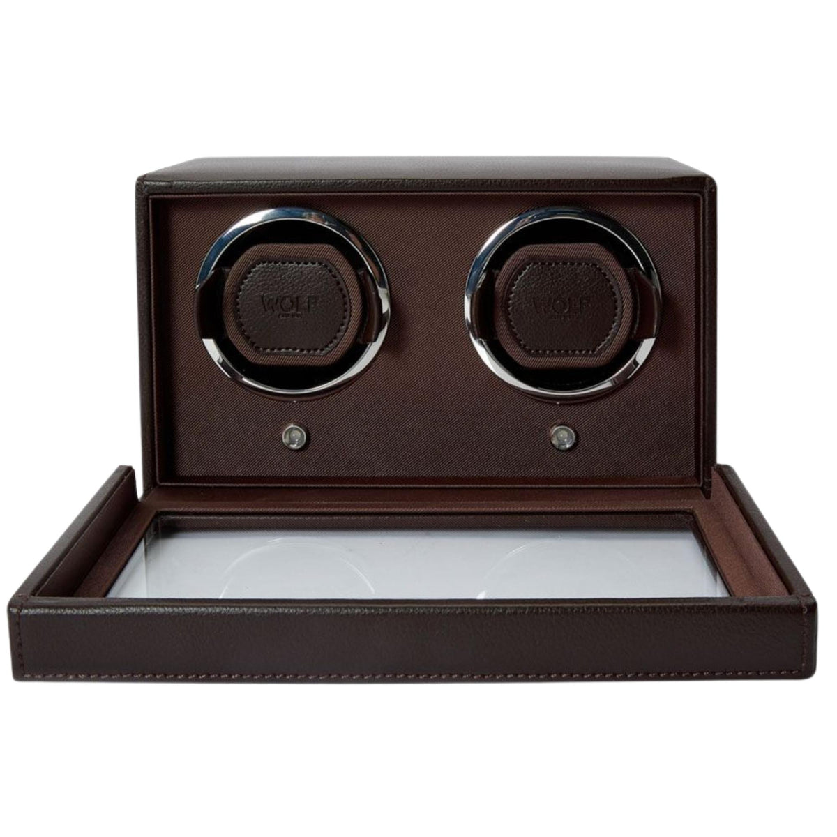 WOLF Cub Brown Double Watch Winder with Cover 461206