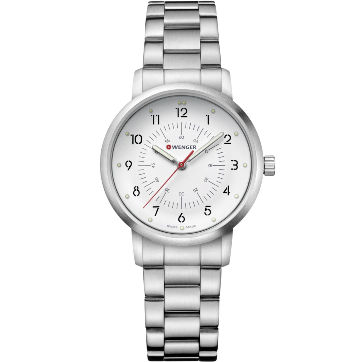 Wenger Avenue 35mm White Dial Steel Ladies Quartz Watch 01.1621.110