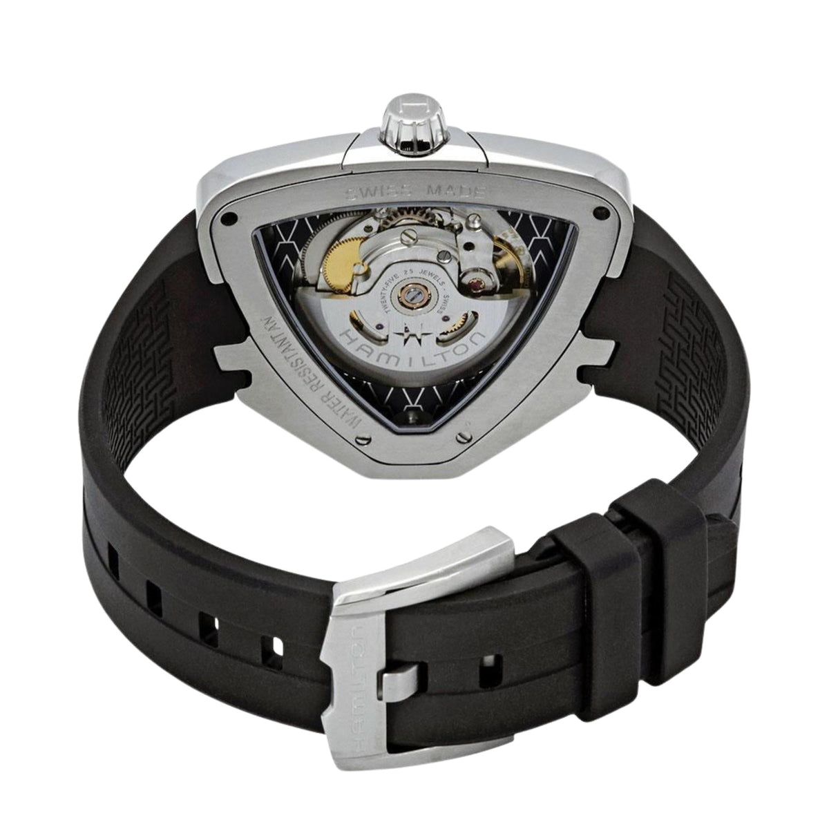 Hamilton Ventura Elvis80 42mm Black Dial Rubber Mens Automatic Watch H24555331