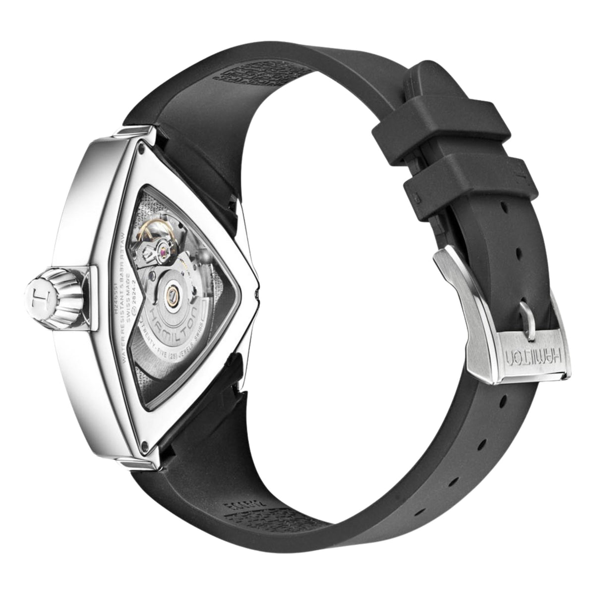 Hamilton Ventura XXL 46mm Black Dial Rubber Mens Automatic Watch H24655331