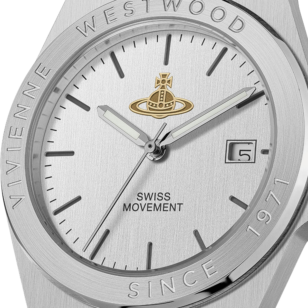 Vivienne Westwood The Hanwell 37mm Silver Dial Steel Quartz Watch VV335SLSL