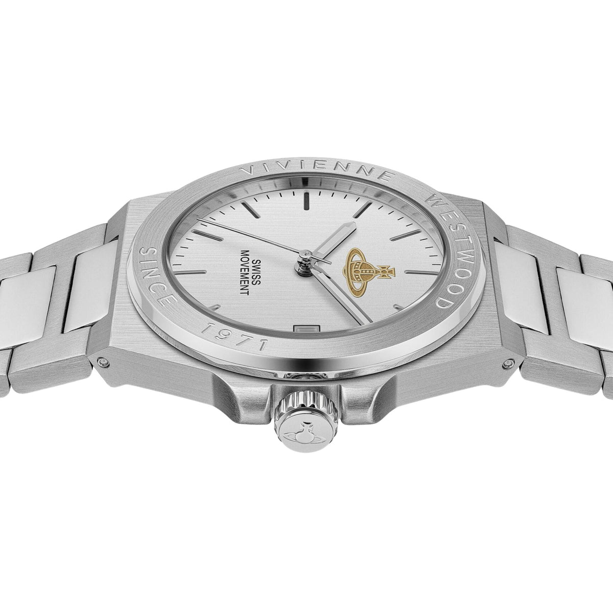 Vivienne Westwood The Hanwell 37mm Silver Dial Steel Quartz Watch VV335SLSL