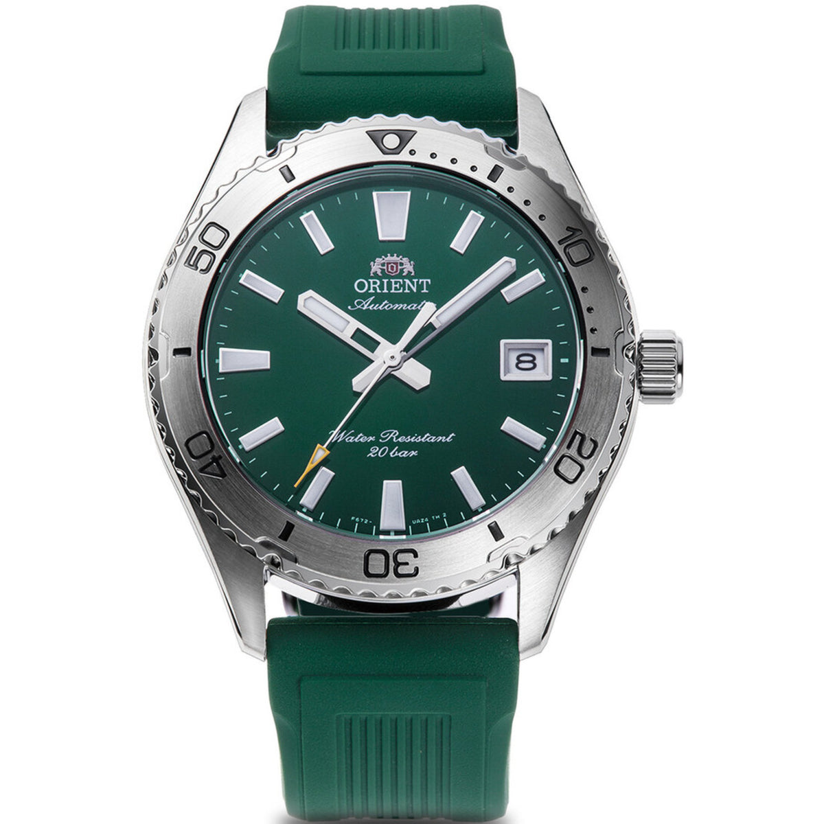 Orient Mako green dial 40mm rubber strap automatic watch RA-AC0Q11E30B front view