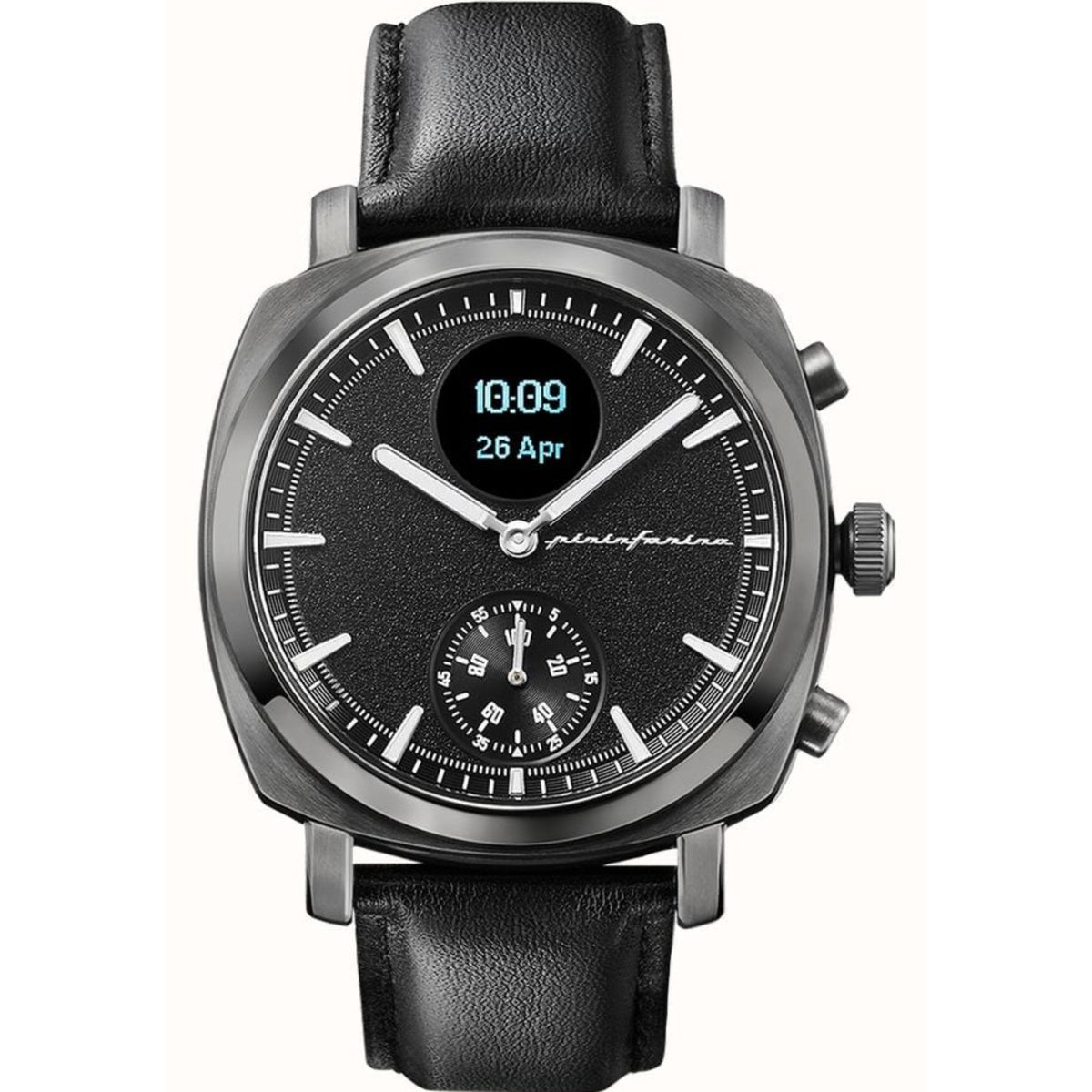 Pininfarina Senso Hybrid Slate Black Dial Leather Strap Men’s Smart Watch PMH01A-04