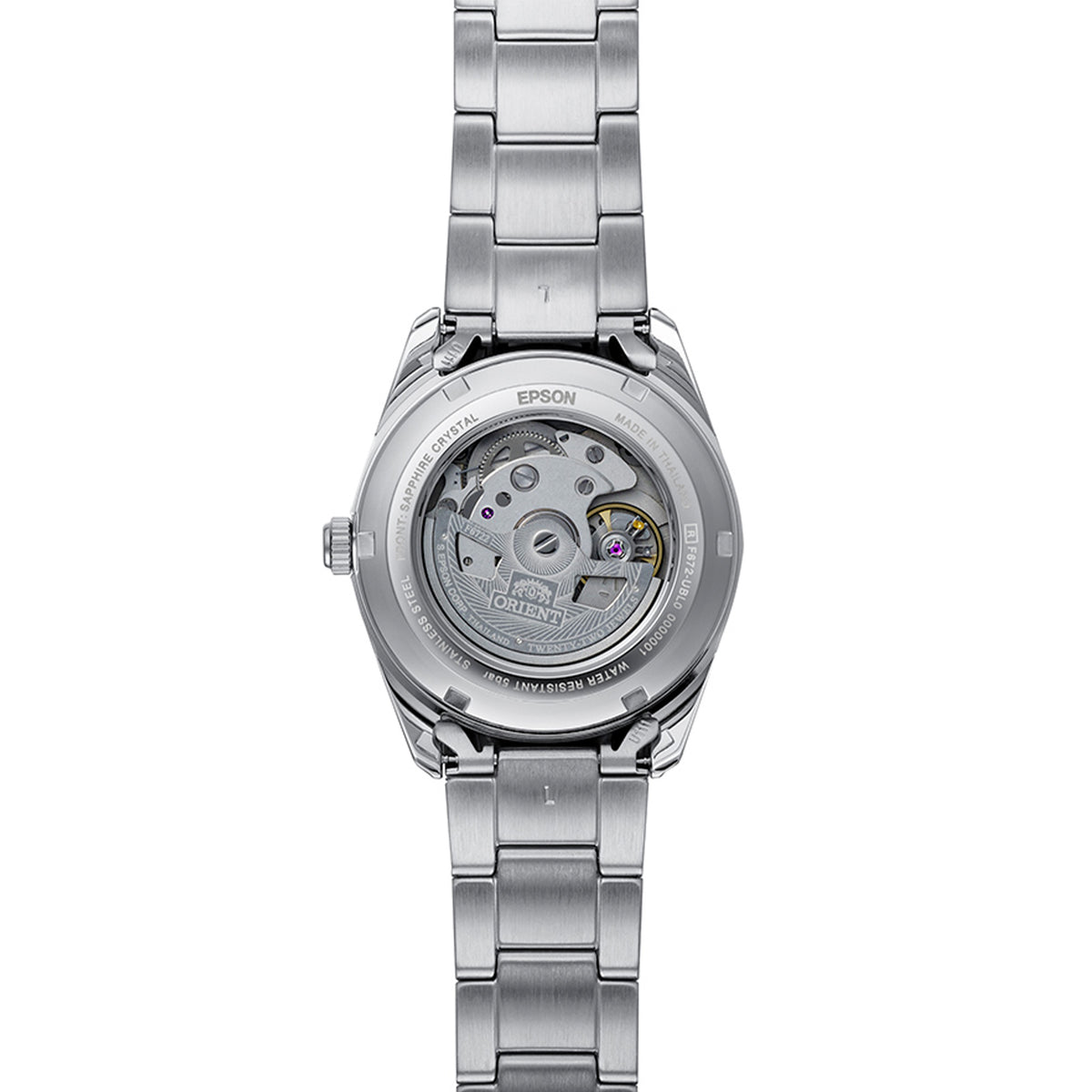 Orient Stretto RA-AC0R08Y30B steel bracelet back profile