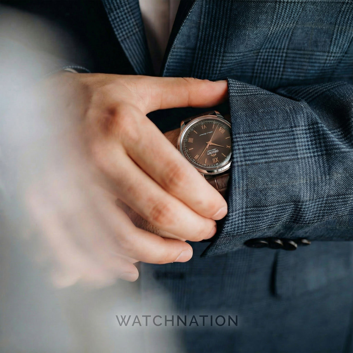 Orient Bambino RA-BB0004Y30B automatic dress watch worn on wrist
