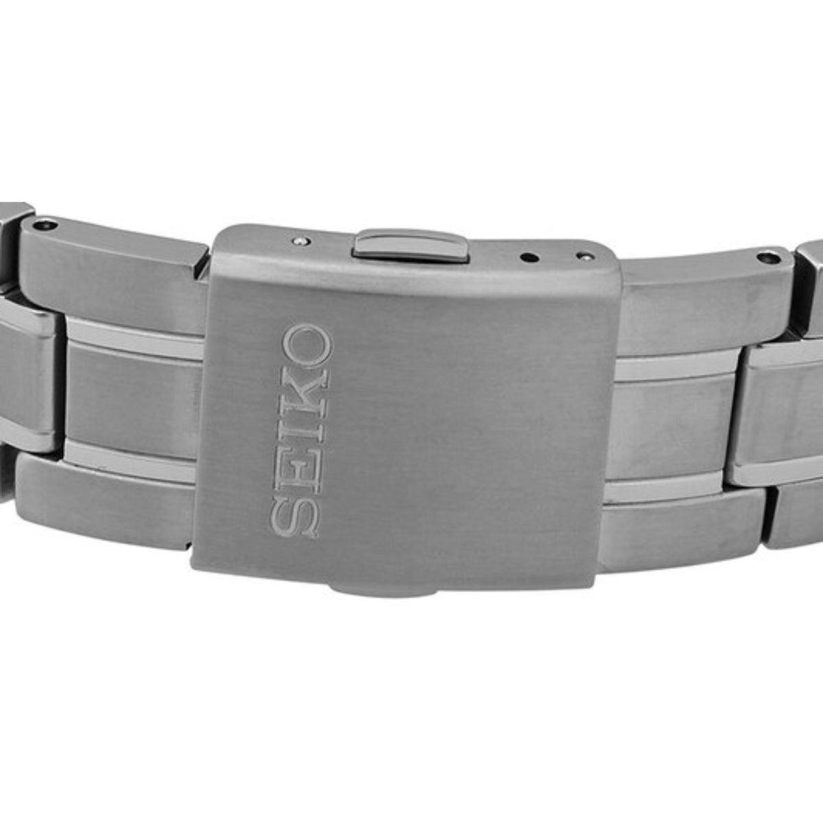 Seiko Essentials SUR375P1 watch deployment clasp with Seiko logo