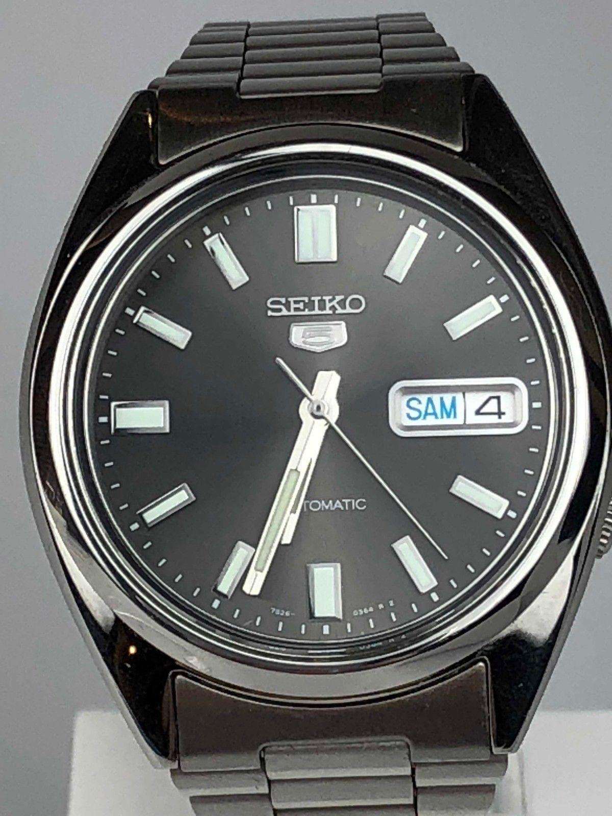 Seiko 5 Automatic Stainless Steel Black Dial Men’s Watch SNXS79K - WatchNation