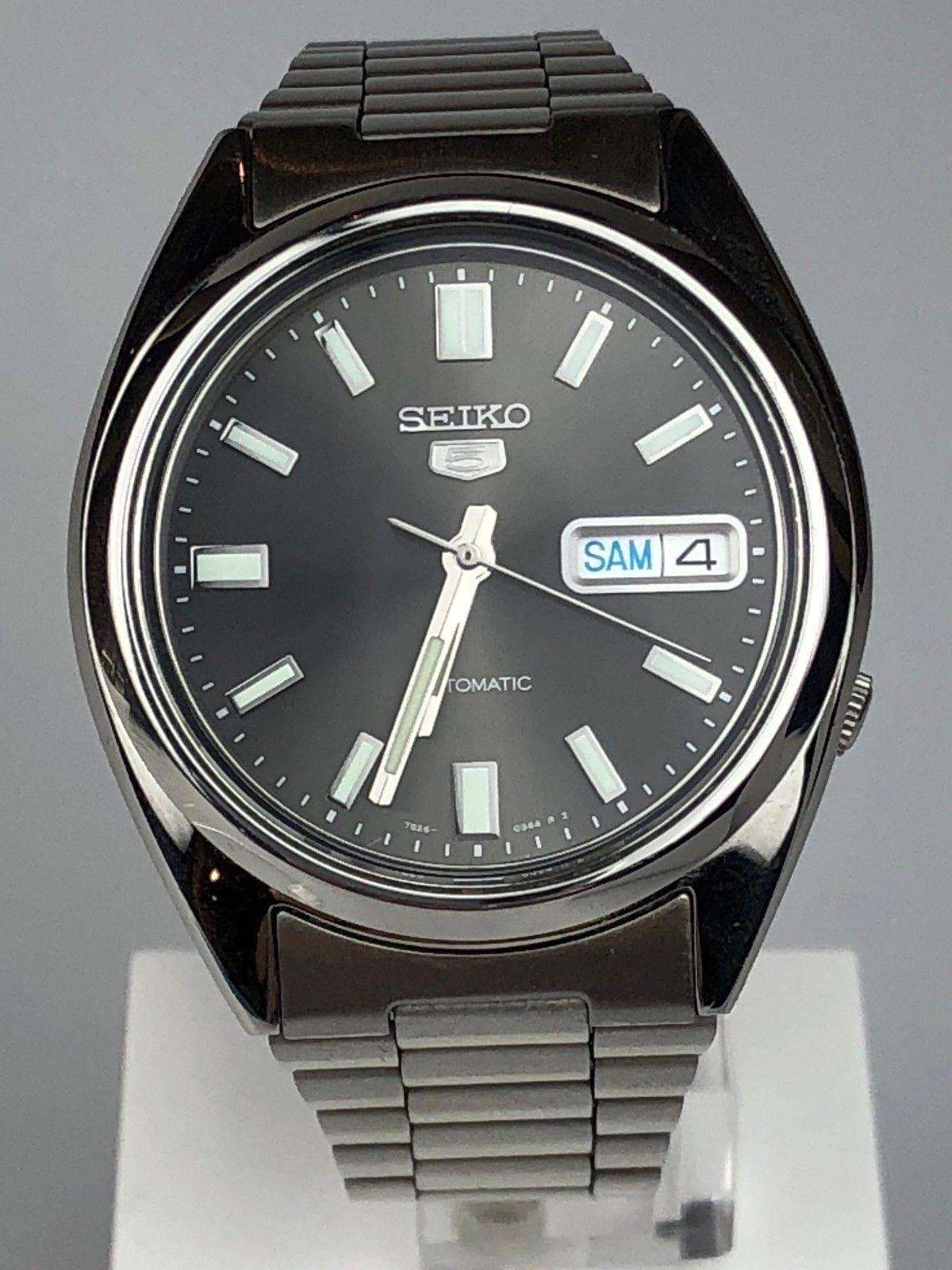 Seiko 5 Automatic Stainless Steel Black Dial Men’s Watch SNXS79K - WatchNation