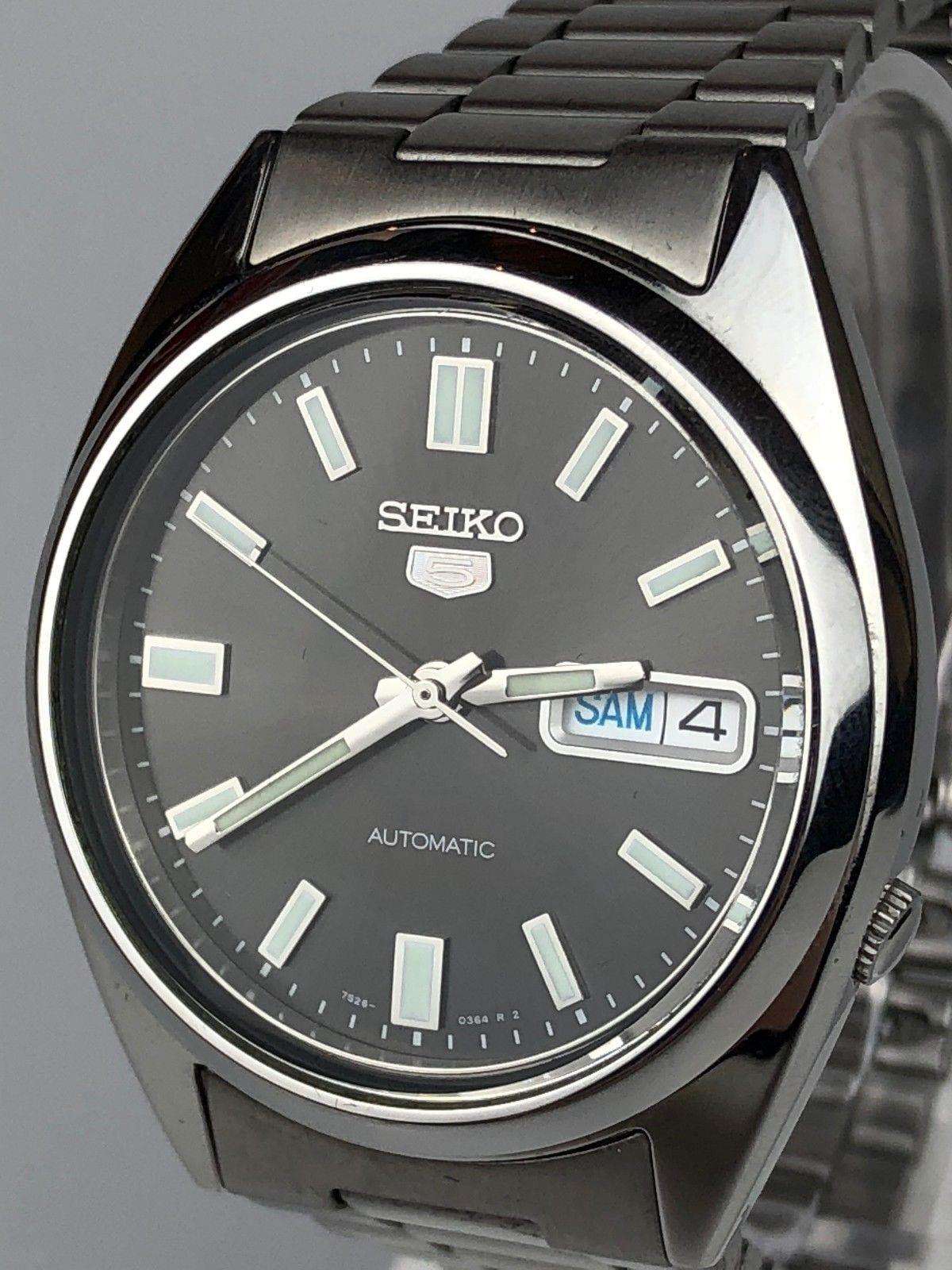 Seiko 5 Automatic Stainless Steel Black Dial Men’s Watch SNXS79K - WatchNation