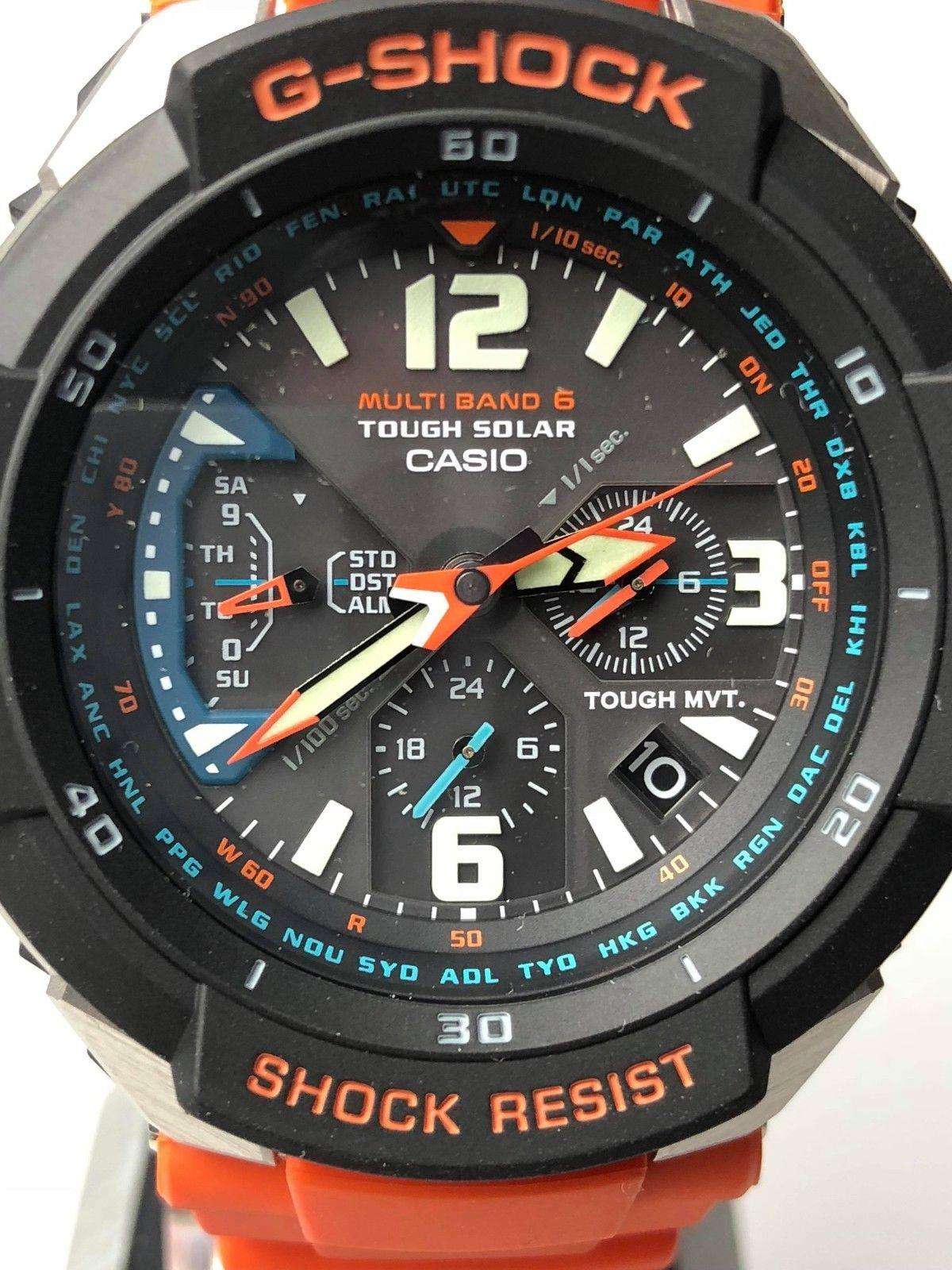 Casio G-Shock Master of G Gravitydefier Orange Strap Men’s Alarm Chronograph GW-3000M-4AER - WatchNation